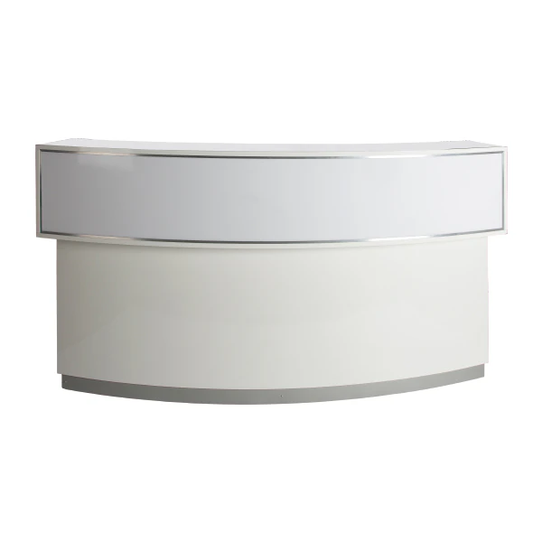 Bar 1/8 okrągły biały z białym blatem i nadstawką LED