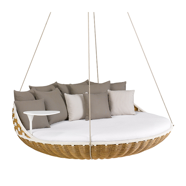 Dedon naturalna huśtawka Swingrest z zestawem poduszek biały