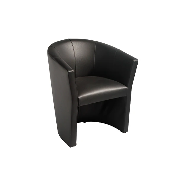 Fotel Easy czarny imitacja skóry W67×D60×H75 cm