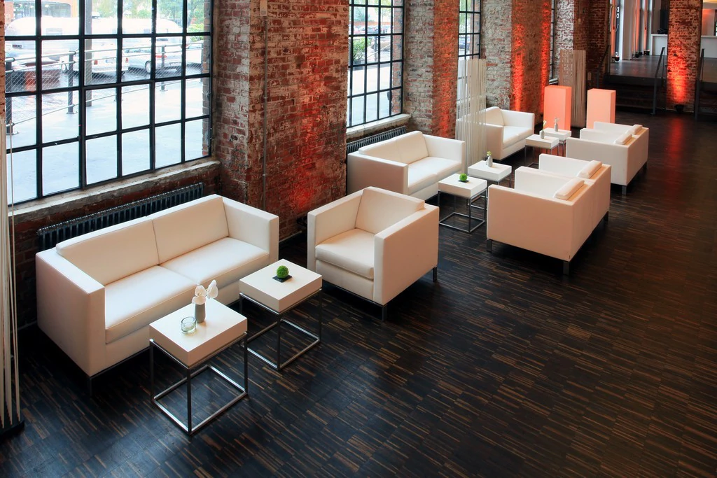 Fotel Foster 500 ze skóry jachtowej w kolorze białym W80×D80×H73 cm