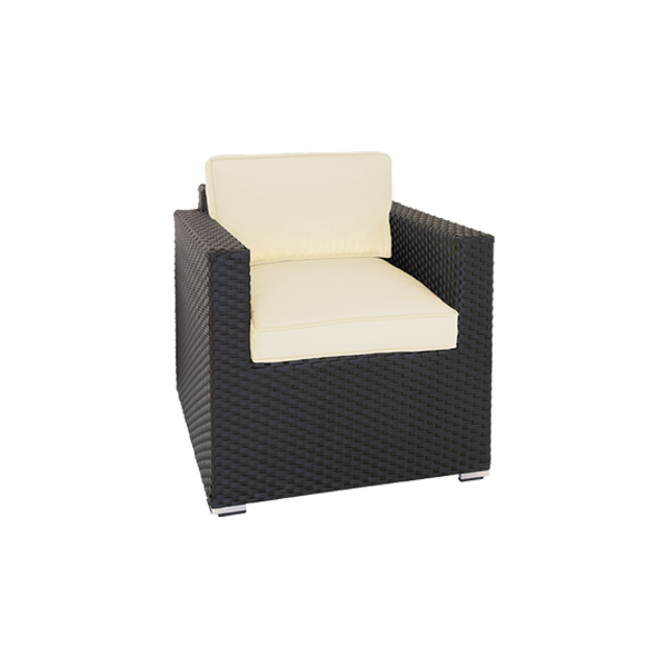 Fotel Jamaica z zestawem poduszek w kolorze kremowym