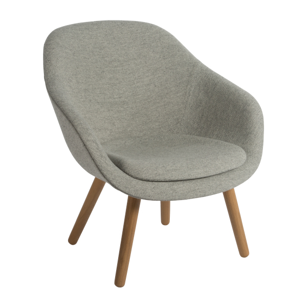 Fotel lounge About a Lounge AAL 82 tapicerowany szary/dąb