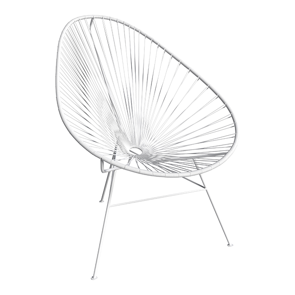 Fotel lounge Acapulco biały W70*D95*H90 SH37 cm