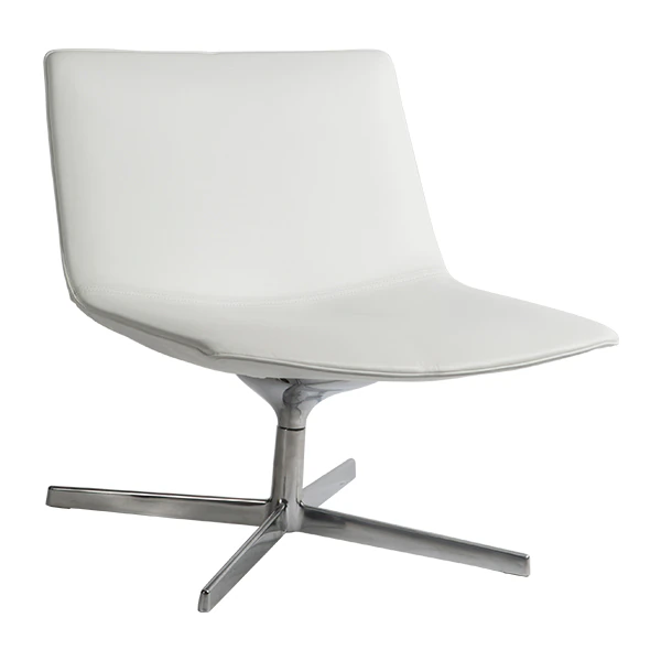 Fotel lounge Catifa 60 4-ramienny ze skóry w kolorze białym
