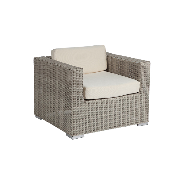 Fotel lounge Granada biało-szara podstawa