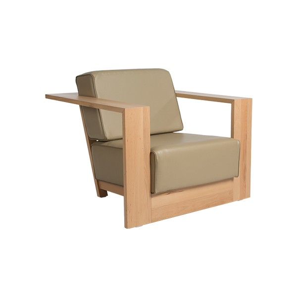 Fotel lounge Sylt ze skóry z zestawem poduszek w kolorze taupe