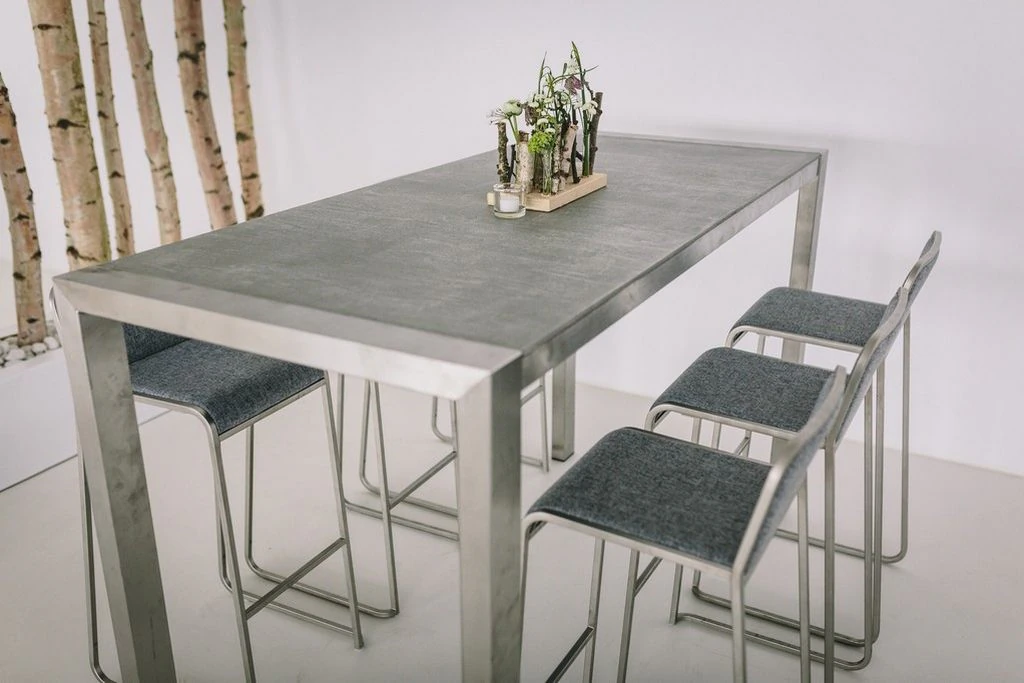 Hoker Cato tapicerowany szary W42*D48*H97 cm SH77 cm