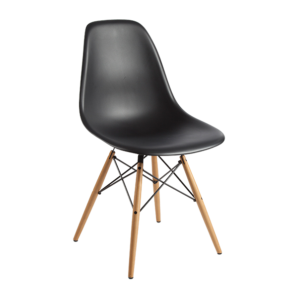 Krzesło DSW Eames plastikowe klon z czarnym siedziskiem