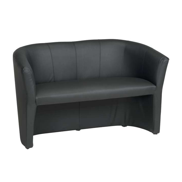 Sofa Easy 2-osobowa czarna imitacja skóry W135*D60*H75 cm