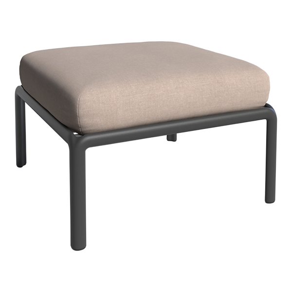 Stołek wypoczynkowy Komodo antracytowy z poduszką siedziskową w kolorze taupe