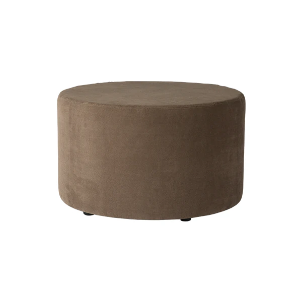 Stołek wypoczynkowy Montreal z tkaniny w kolorze taupe