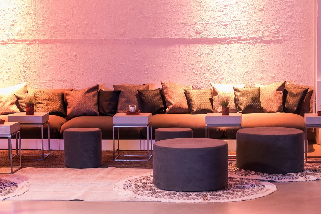 Stołek wypoczynkowy Ontario z tkaniny w kolorze szarym