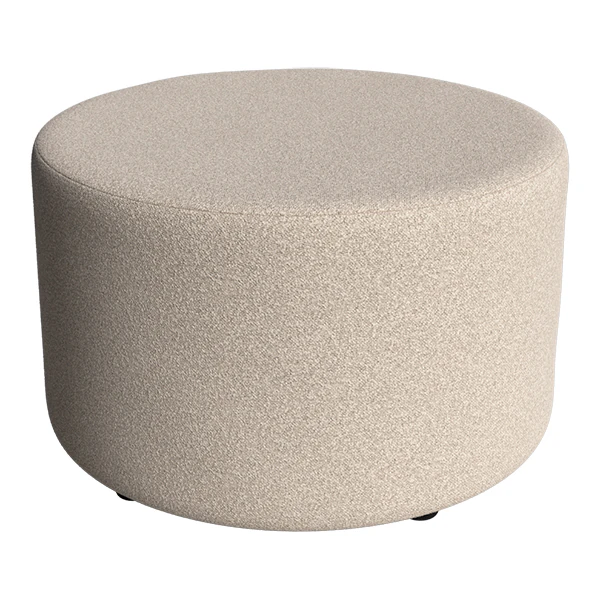 Stołek wypoczynkowy beżowy Deauville bouclé Ø70×H41 cm