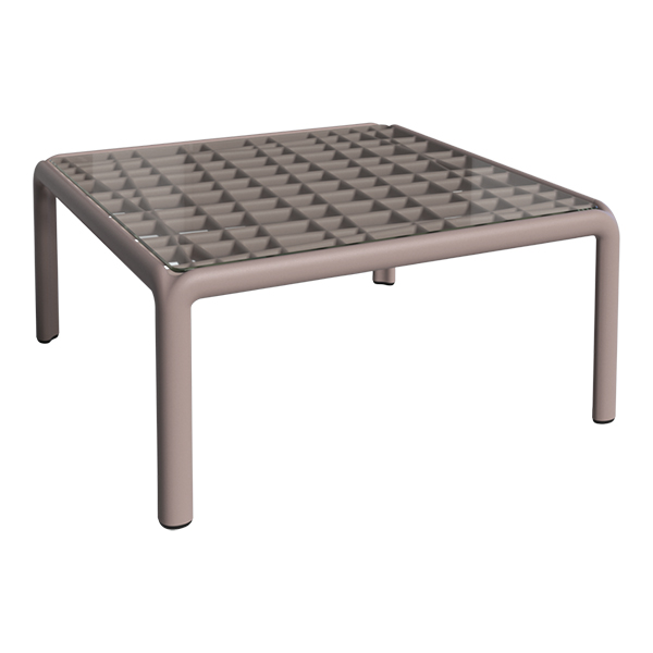 Stolik lounge Komodo taupe z blatem szklanym